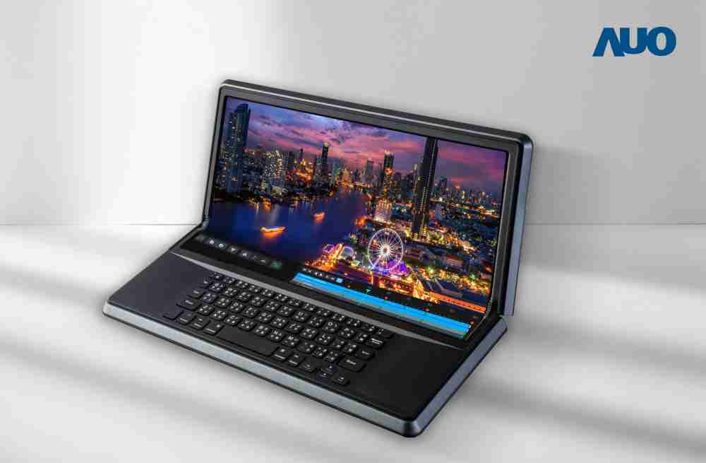 JDB电子14.6吋Micro LED折迭显示屏幕，，搭配半径4mm的弯折绞炼，，，以及高画素、、高亮度、、、、高对比度的显示技术特点，，即便在大视角下仍保有绝佳色相与亮度